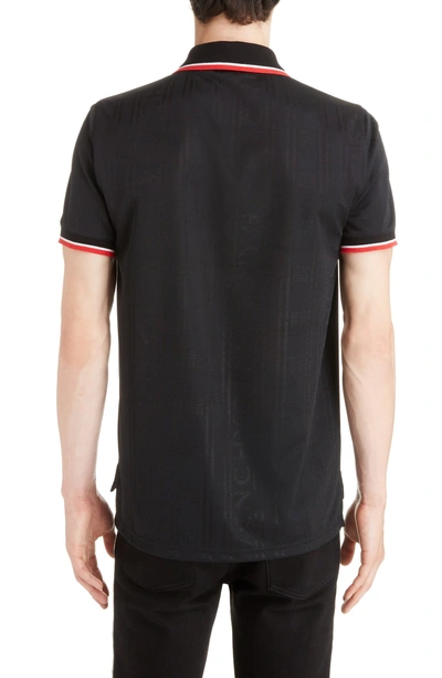 Shop Givenchy Logo Jacquard Polo In Black