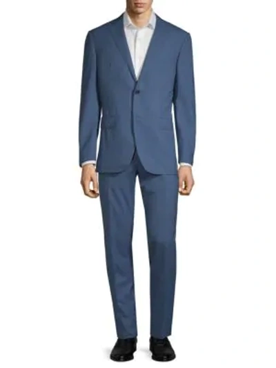 Shop Corneliani Classic Fit Plaid Wool Suit In Blue