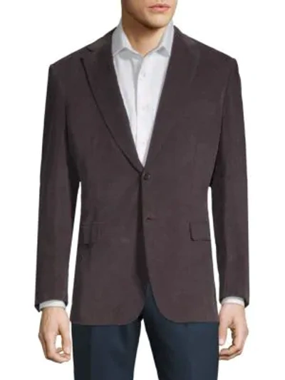 Shop Brioni Classic Long-sleeve Jacket In Burgundy