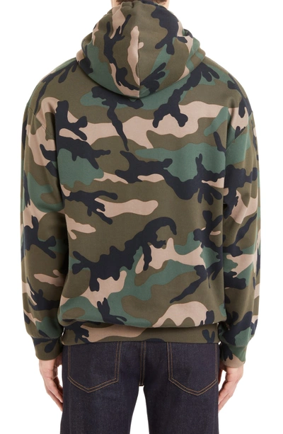 Shop Valentino Camo Pullover Hoodie In Camou Army
