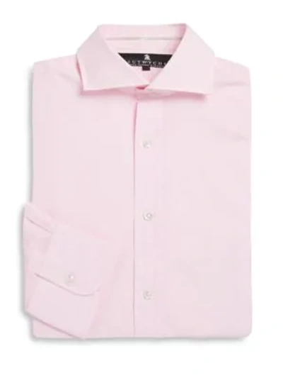 Shop Lutwyche Solid Cotton Dress Shirt In Pink