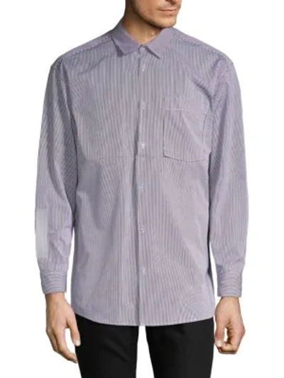 Shop Off-white Striped Button-down Shirt In Blue
