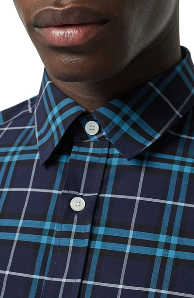 Shop Burberry George Slim Fit Check Sport Shirt In Bright Navy Check