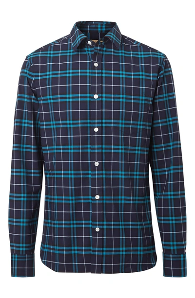 Shop Burberry George Slim Fit Check Sport Shirt In Bright Navy Check