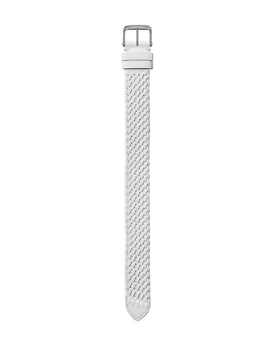 Shop Tom Ford Medium Handmade Braided Calf Leather Strap In White