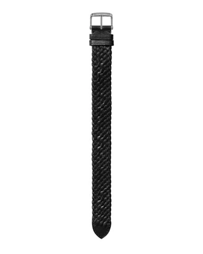 Shop Tom Ford Large Handmade Braided Calf Leather Strap In Noir