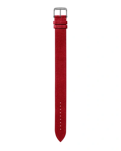 Shop Tom Ford Large Pebble Grain Leather Strap In Crimson