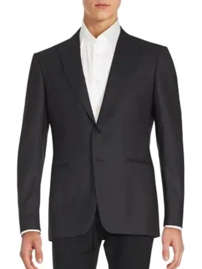 Shop John Varvatos Jake Fit Wool & Silk Sportcoat In Noir