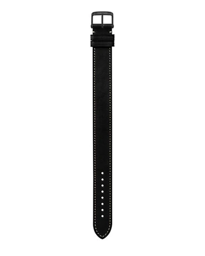 Shop Tom Ford Medium Calf Leather Strap With Ecru Stitching In Ebony