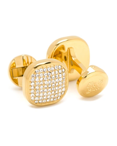 Shop Cufflinks, Inc White Preciosa Pave Cuff Links & Stud Set In Gold