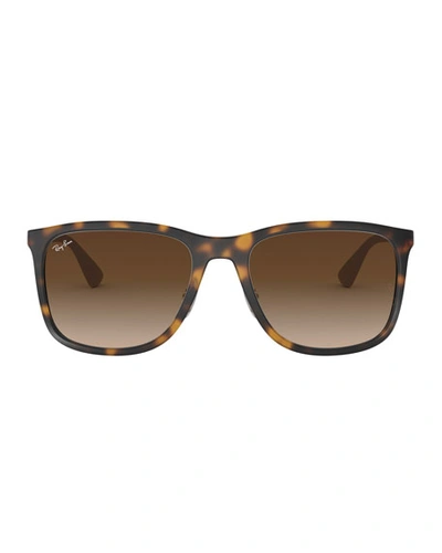 Shop Ray Ban Men's Square Gradient Propionate Sunglasses In Brown Pattern