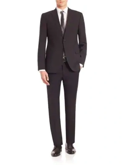 Shop Giorgio Armani Classic Fit Solid Wool Stretch Suit In Black