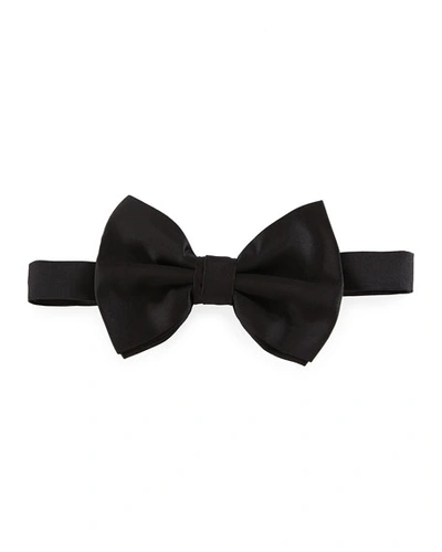 Shop Emporio Armani Pre-tied Silk Bow Tie, Black