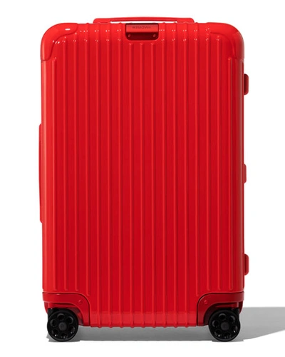 Shop Rimowa Essential Check-in M Spinner Luggage In Red