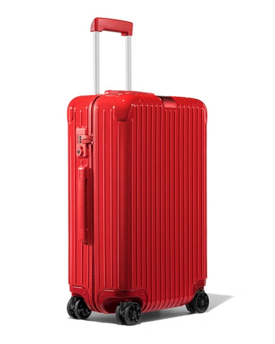 Shop Rimowa Essential Check-in M Spinner Luggage In Red