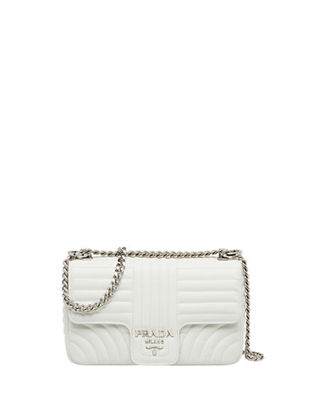 Prada Small Quilted Shoulder Bag In White | ModeSens