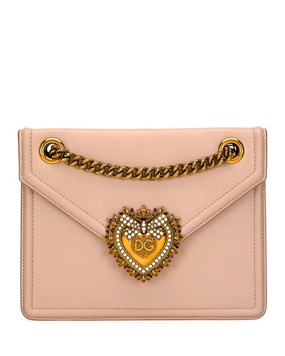 Shop Dolce & Gabbana Devotion Small Crossbody Bag In Light Pink