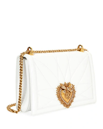 Shop Dolce & Gabbana Devotion Medium Quilted Crossbody Bag In White