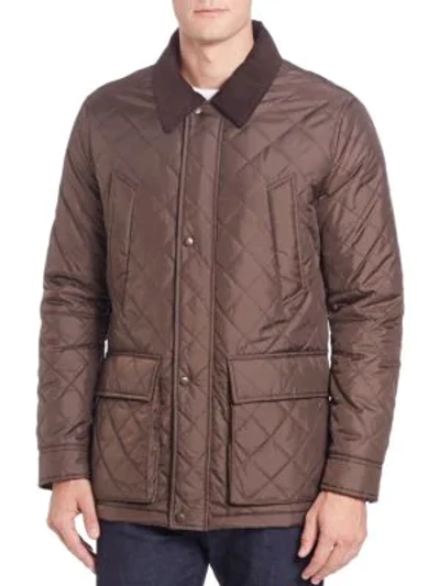 Shop Cole Haan Men's Quilted Field Jacket In Wren