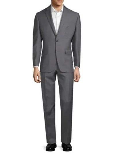 Shop Lauren Ralph Lauren Classic Fit Windowpane Suit In Dark Grey