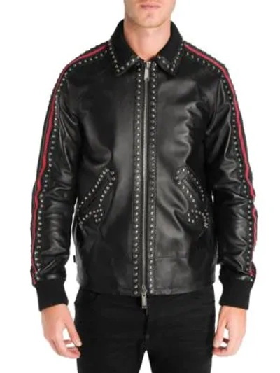 Shop Dsquared2 Sports Leather Jacket In Black
