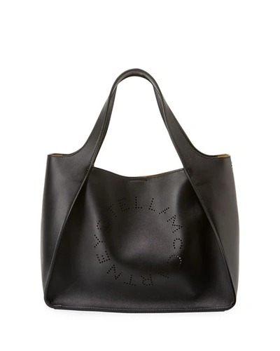Shop Stella Mccartney Alter Napa Logo Crossbody Bag In Black