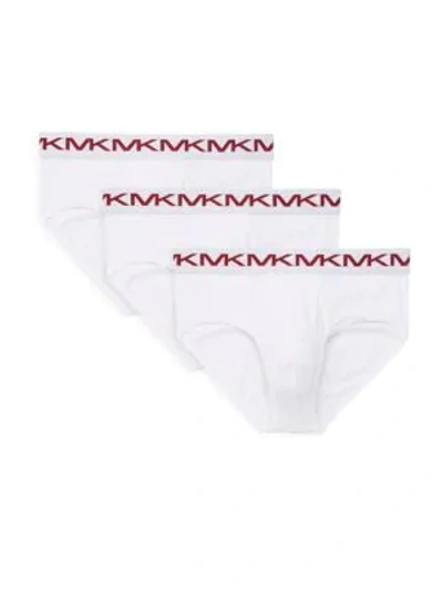 Shop Michael Kors 3-pack Cotton Briefs In White