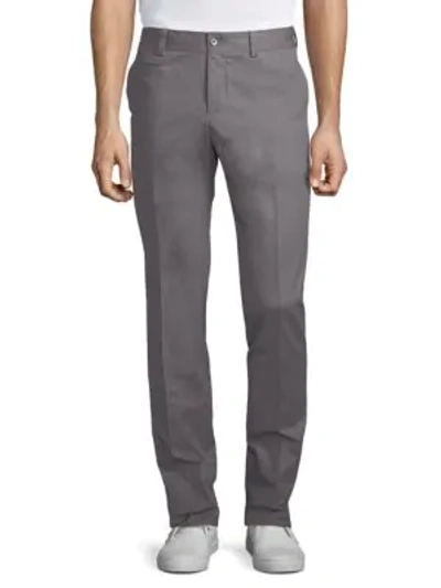Shop Gta 1955 Men's Solid Cotton Trousers In Grey