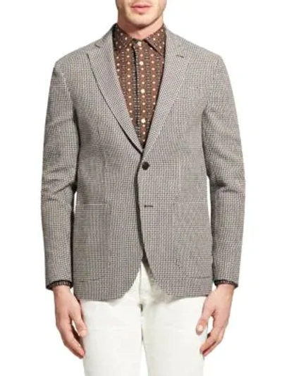 Shop Etro Deconstructed Cotton & Linen Jacket In Brown