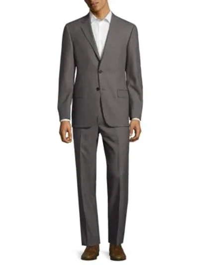 Shop Hickey Freeman Classic Fit Textured Plaid Wool Suit In Grey