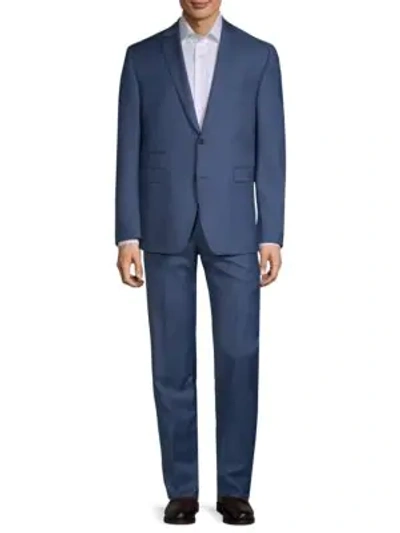 Shop Vince Camuto Classic Wool Suit In Navy Solid