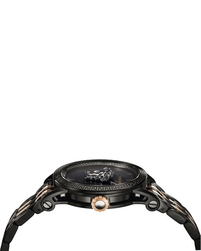Shop Versace Men's 43mm Palazzo Empire Watch, Black/rose Gold In Black Pattern