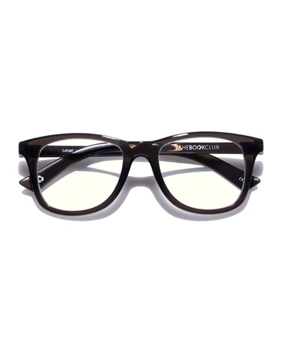 The Book Club Grime In Banishment Square Blue Block Optical Frames In Black