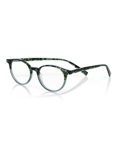 Shop Eyebobs Case Closed Plaid Acetate Reading Glasses In Green