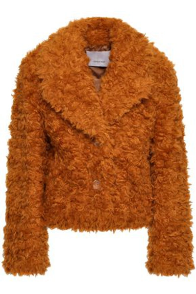 Shop Cinq À Sept Woman Faux Shearling Coat Orange
