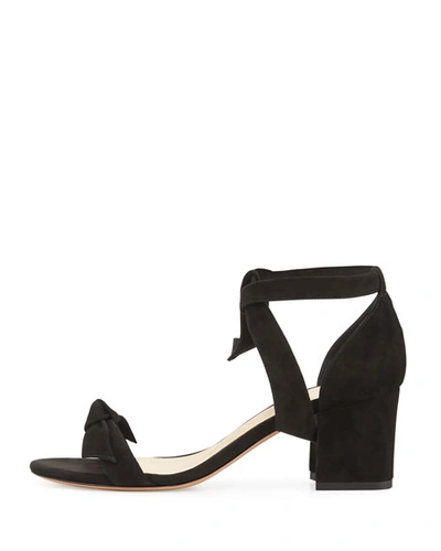Alexandre Birman Clarita Suede 60mm City Sandals In Black