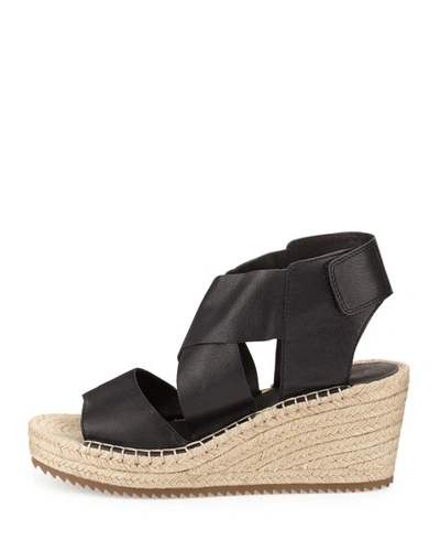 Shop Eileen Fisher Willow Leather Espadrille Sandal In Black