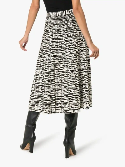 Shop Proenza Schouler Tiger Print Pleated Skirt In Black