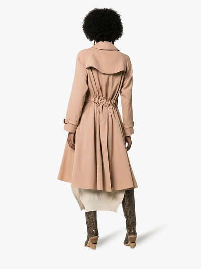 Shop Burberry Cinderford Wool Trench In Blush Pink