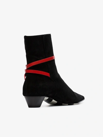Shop Off-white Black Zip Tie 35 Suede Ankle Boots In 1000 Black