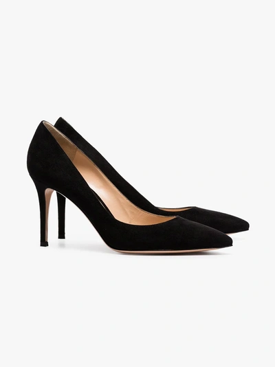 Shop Gianvito Rossi 'gianvito 85' Wildleder-pumps In Schwarz