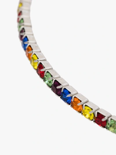 Shop Miu Miu Multicoloured Rainbow Crystal Choker In F0055 Multicolor