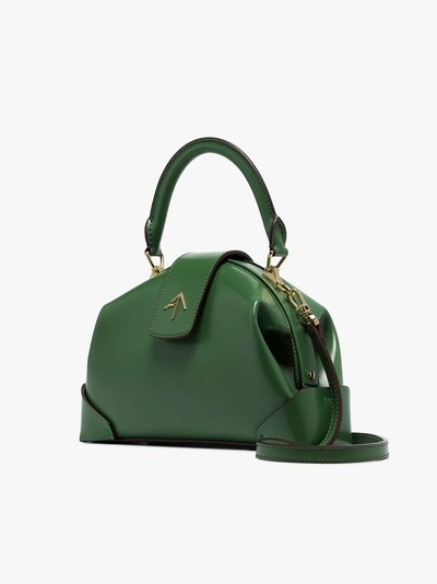 Shop Manu Atelier Jade Green Demi Top Handle Leather Handbag