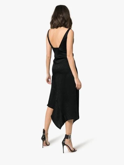Shop Off-white Asymmetrisches Kleid Mit Logo In Black