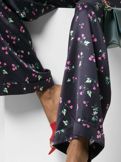 Shop Racil Mama High Waist Floral Print Trousers In 058 Petite Fleur Indigo