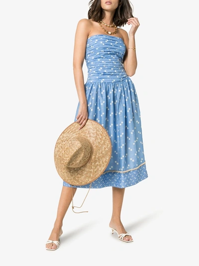 Shop A Peace Treaty Tiza Bandeau Midi Dress In Blue