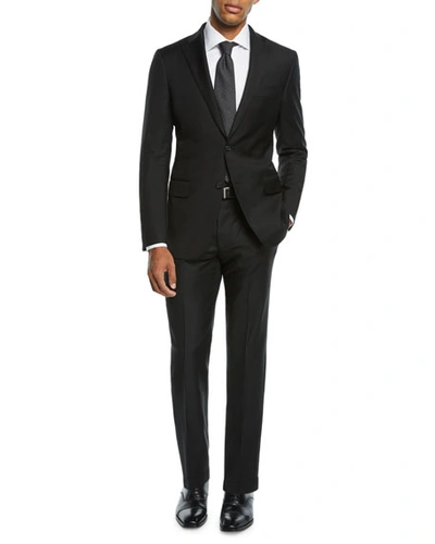 Shop Hickey Freeman Men's Tasmanian Solid Two-piece Suit In Black