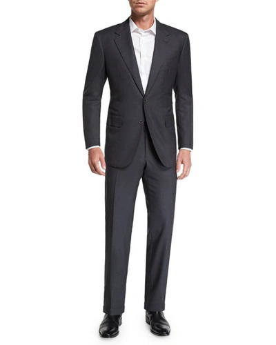 Stefano Ricci Men's Two-piece Solid Wool Suit In Charcoal