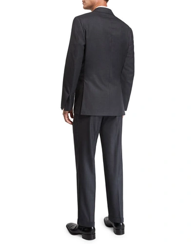 Shop Stefano Ricci Men's Two-piece Solid Wool Suit In Charcoal