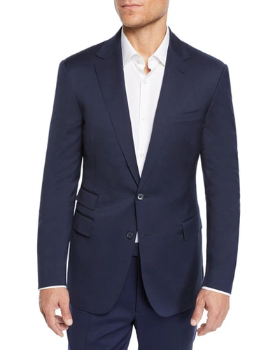 Polo Ralph Lauren Gregory Wool Serge Notch-lapel Blazer In Navy